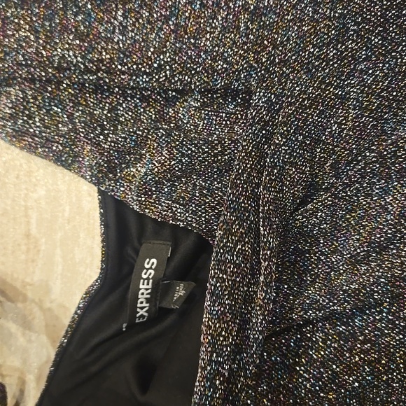 Express Metallic Multi-Colored Glittery Mini Dress - Picture 3 of 9